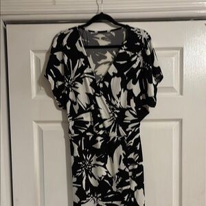Chic Black and White Floral Dress
